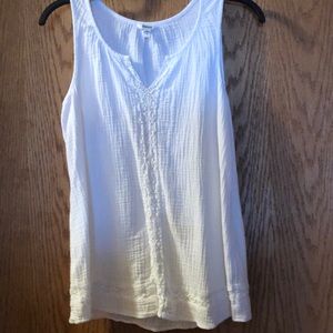 White cotton gauze summer top